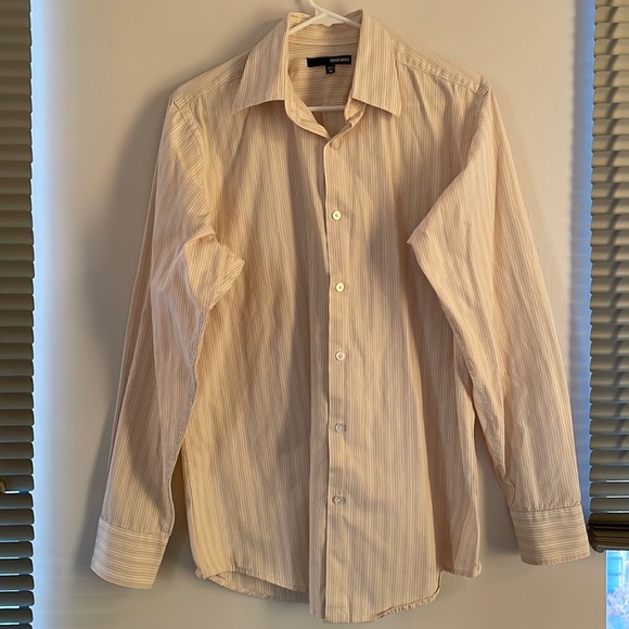 Murano Other - Cream and Tan Striped Dress Shirt